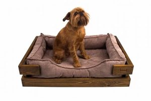 Большой лежак для собаки с деревянным каркасом